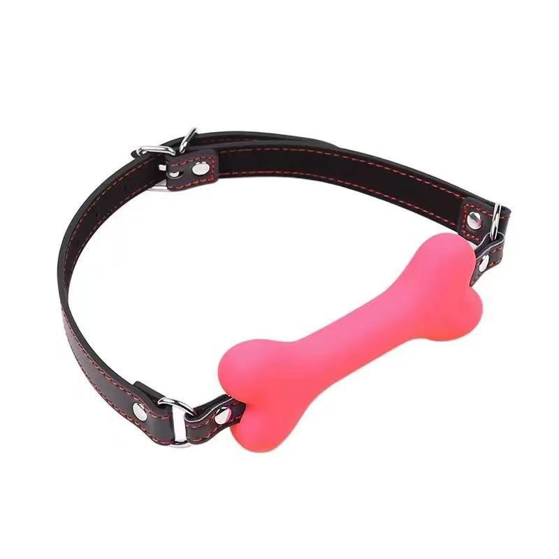Silicone Bone Gag with Nipple Clamps - Adult SM Sex Toy for Couples