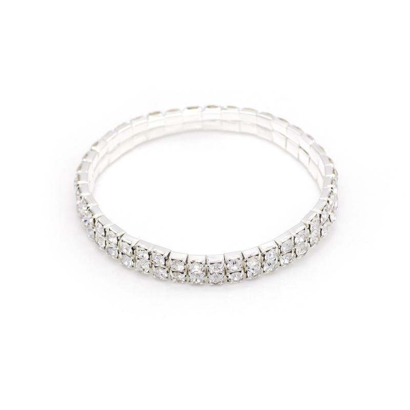 Korean Style Fashionable Super Flash Full Diamond Single Row Elastic Bracelet Bracelet Handpiece