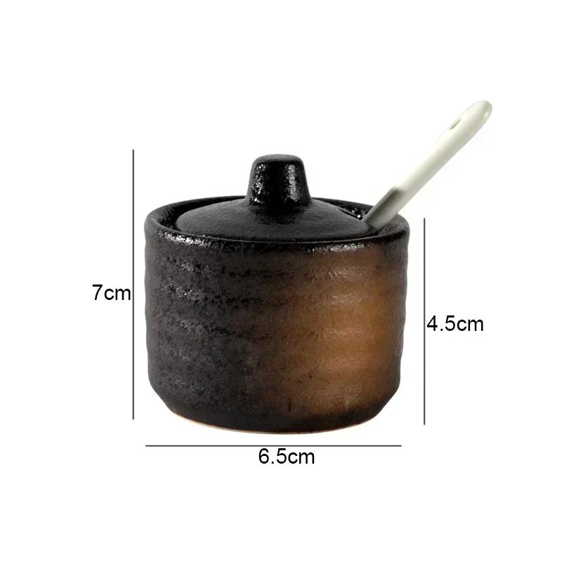 Retro Ceramic Seasoning Jars Salt and Pepper Shakers Kitchen Spice Tools Spice Organizer Jars Seasoning Box Kitchen Accessories