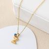 Turkish Blue Eye 3D Letter A-Z Alphabet Necklace For Women Girls Dainty Gold Plated Tiny Letter Stainless Steel Jewelry Gift