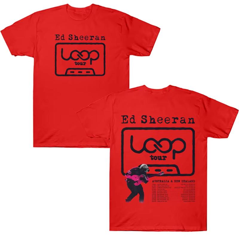 Ed Sheeran LOOP Tour T-Shirts Baumwolle Unisex Damen Sommer-T-Shirts NEU Mode Locker Unisex Streetwear Hip Hop Grafikbekleidung Y2K