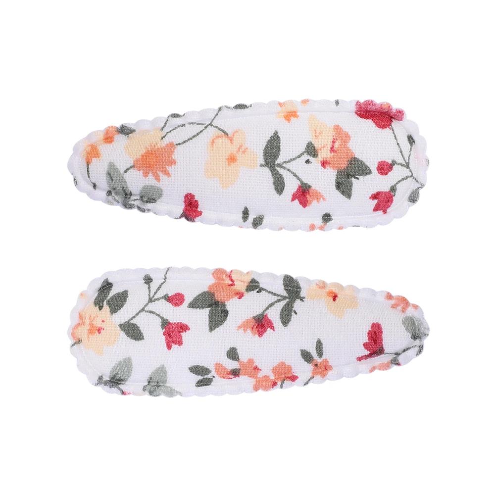 2 Stück/Set Bedruckte BB Haarspange Haaraccessoires Handgefertigt Leinwand Blume Haarspange Mädchen Süße Haarspangen Kopfschmuck Geschenk