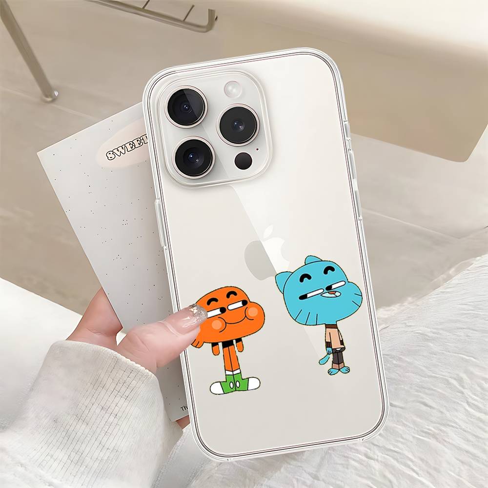Cute H-Darwin Watterson-S Phone Case For IPhone 17 16 15 14 Plus 13 12 11 Pro Max Phone Back Cover Transparent Shockproof Cover