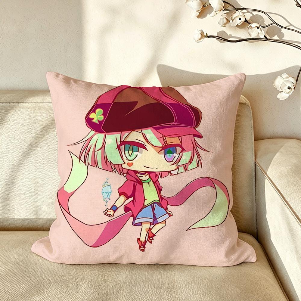 Anime NNo GGame NNo LLife Cushion Cover Pillow Case Antidustmite Pillowcase Silky Short Plush Sofa Cushion Cover Hot