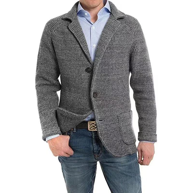 Herren Herbst Winter Gestrickte Cardigan Pullover Mode Uni Lässig Business Warme Pullover Mäntel Herren Verdicken Pullover Jacken