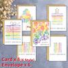 Aquarell-Geburtstagskarten mit Umschlägen, Design in sanften Farben, Elegantes Geschenkkarten-Set für Geburtstage, Partys