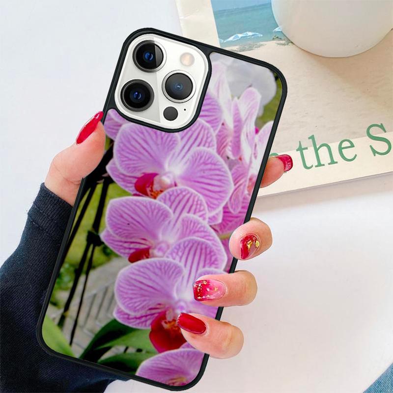 Orchid Flowers Colorful Phone Case For iPhone 17 Air 16 pro max 15 14 plus 12 13 Soft Bumper Shell Cover coque