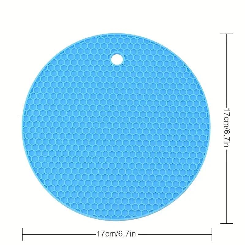 Silicone Mat Drink Cup Coasters Non-slip Tableware Pads Pot Silicone Mat Heat Resistant  Round Cup Kitchen Accessories