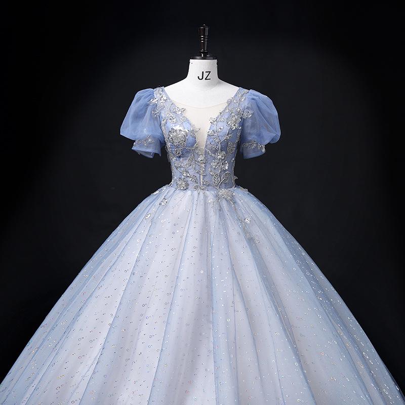 2025 Spring Art Recital Gown: Solo Vocal Court-Style Puff Dress