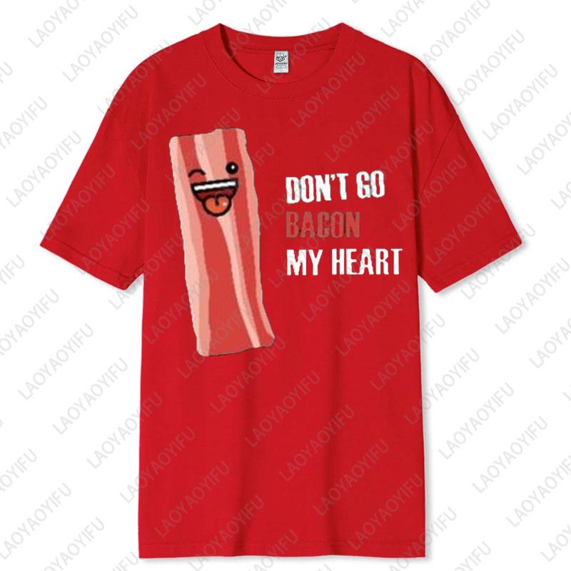 Funny Couple Unisex Adult Cotton TShirts His Hers Matching Shirt Boyfriend Girlfriend Fried Eggs with Bacon Casual Lovely Tee