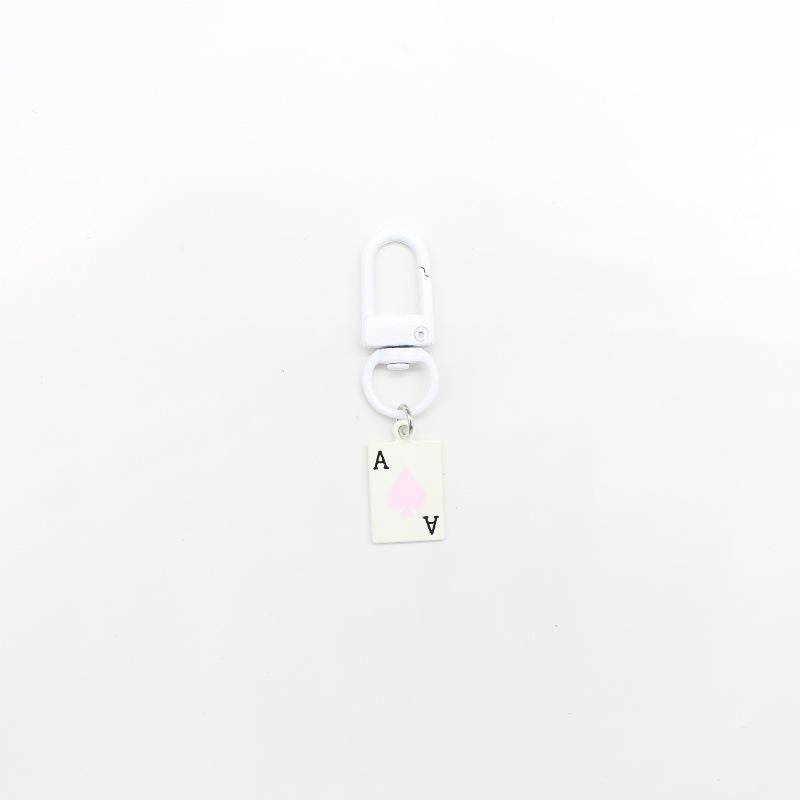 Colorful Baked Paint Ace of Hearts Keychain for Women's Handbags