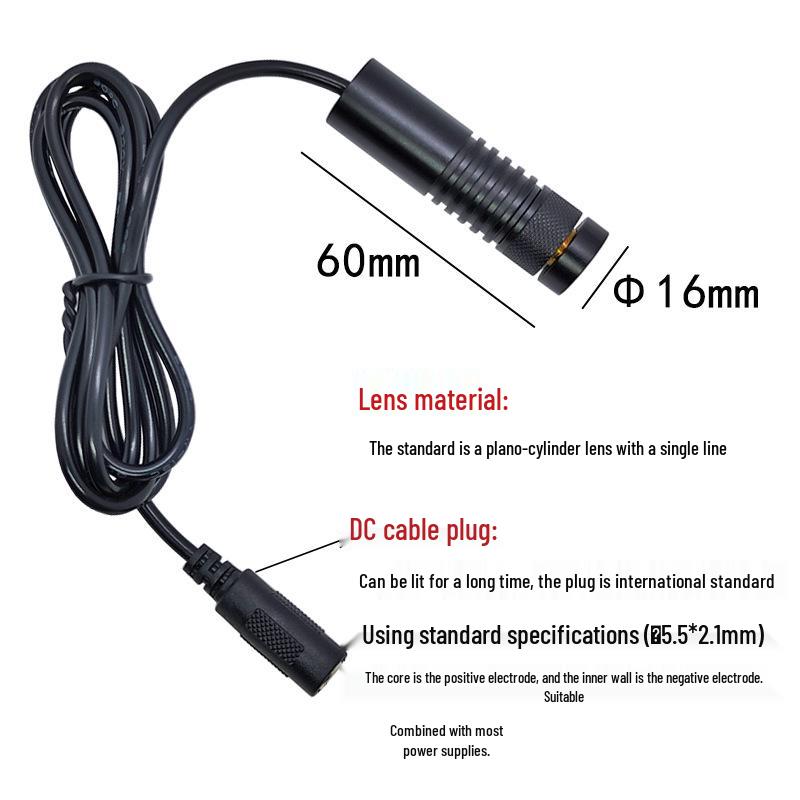 External Focusing 16X60mm 635nm 100mW Red Line Laser Marker with Glass Lens