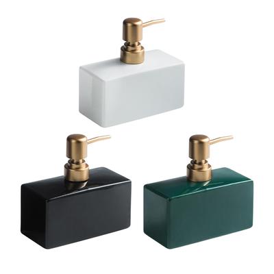 400ml Ceramic Liquid Hand Soap Dispenser Pump Bottle Refillable Hand Lotion Bottle for Kitchen Bathroom Countertop