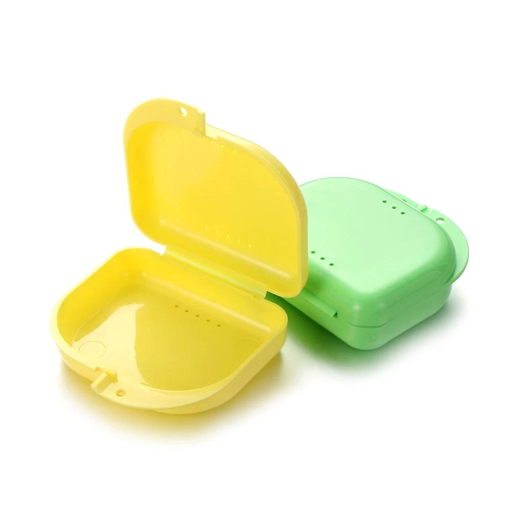 30Pcs Denture Box Tray Case Dental Orthodontic Retainer Color Tray Storage Box Plastic Teeth Container False Teeth Protective