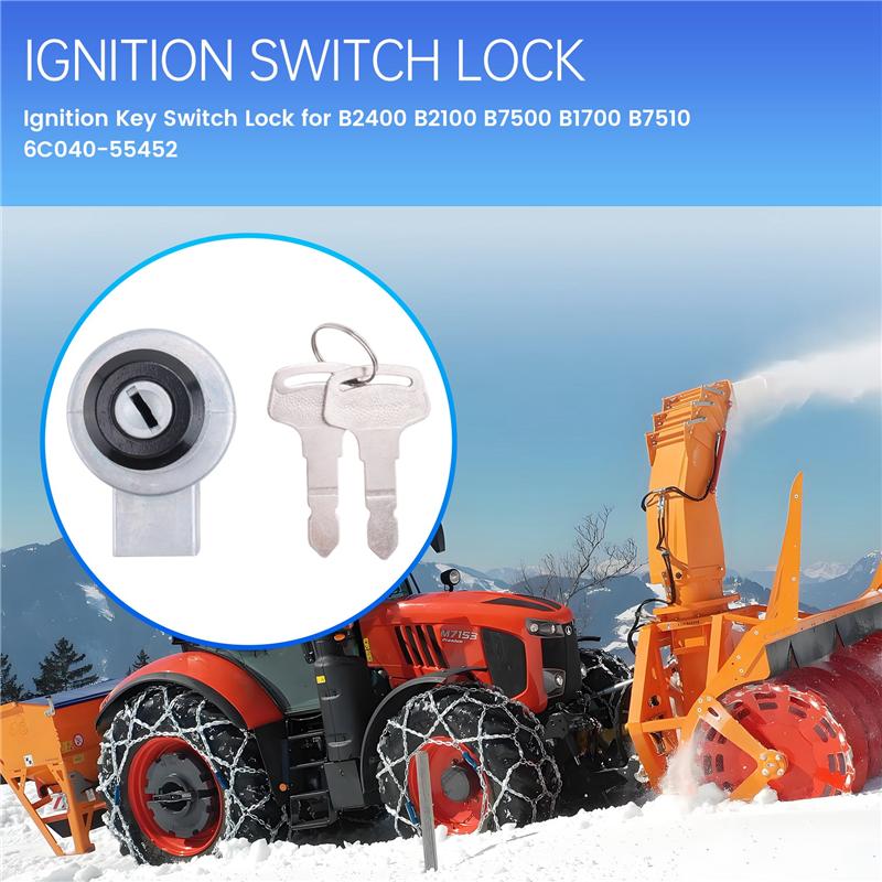 Ignition Key Switch Lock For Kubota B2400 B2100 B7500 B1700 B7510 6C040-55452