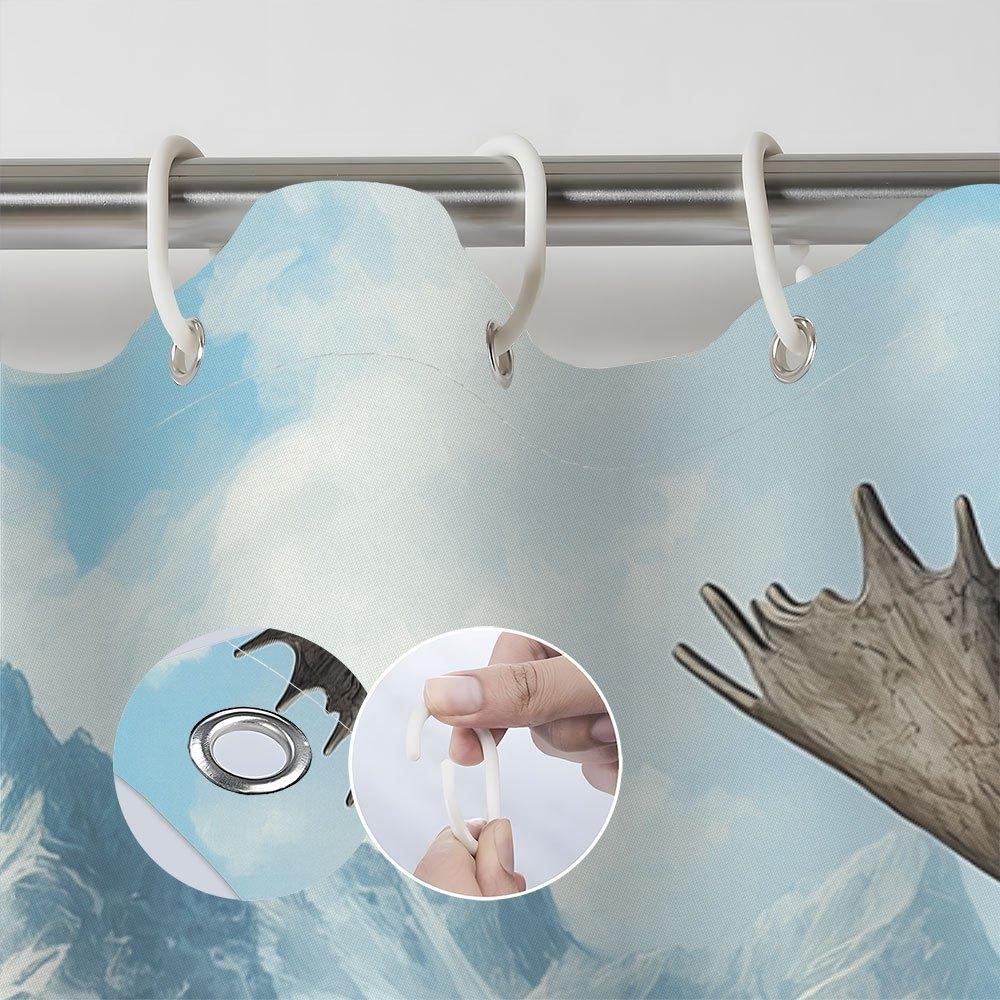 Wildlife Forest Stream Shower Curtain 180X 180Cm Machine Washable, Including 12 Hooks Home Decorative Shower Curtain