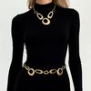 Fashion Irregular Metal O-Shaped Circle Splicing Waist Chain, High-End Light Luxury Geometric Hollow Body Chain