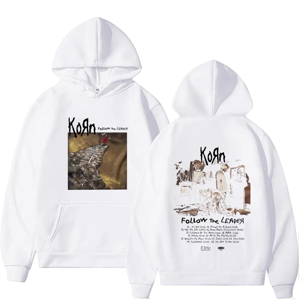 Rock Band Korn Follow The Leader Graphic Hoodie Men Women Gothic Tracksuit Male Oversized Hoodies Rare Nu Metal Music Pullover