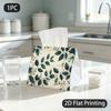 1pc Tissue Box, Botanical Leaf Flower Fresh Natural Pattern, 2D Flat Printing, Lightweight, Built To Last, Napkin Box, for The Dining Table, 2D Flat