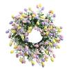 Easter Eggs Artificial Flower Wreath Spring Wreath Festival Hanging Ornament For Door Wall Window Holiday Decoration