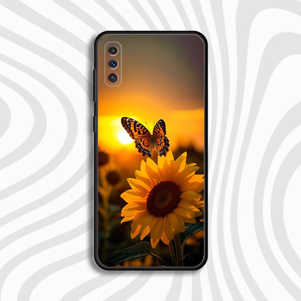 

Beautiful Yellow Sunflower Phone Case For Samsung S 25,24,23,22,30,21,10,9,Ultra,Plus,Lite,FE,4,5 G Black Soft Case Samsung S24