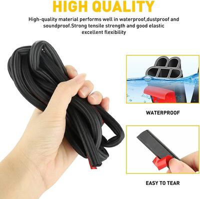 5/10M Car Door Rubber Seal Strips B Shape Double Layer Sealing Stickers Sound Insulation Sealing Auto Exterior Accessories