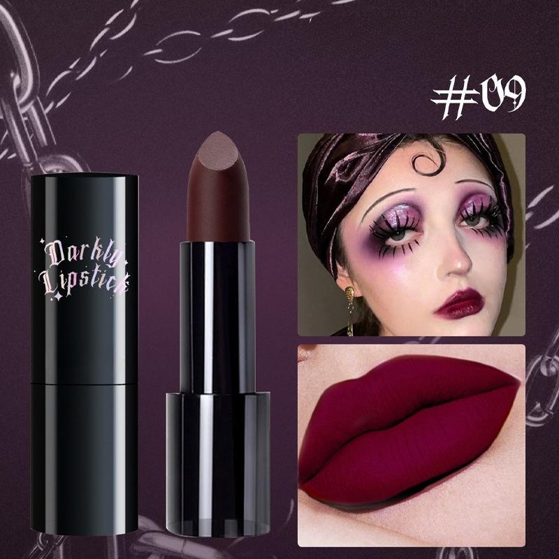 Non-stick Cup Matte Lipstick Flash Diamond Lipstick Halloween Dark Makeup