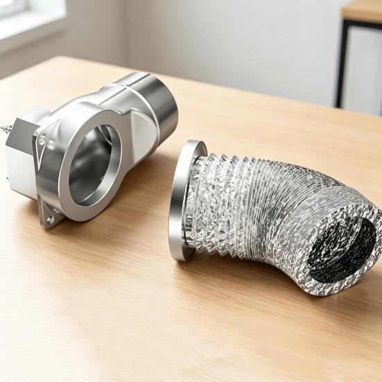 1 Set Exhaust Connector Metal Housing Magnetic Dryer Vent Connector Kit Easy Cleaning Air-Tight Exhaust Joint