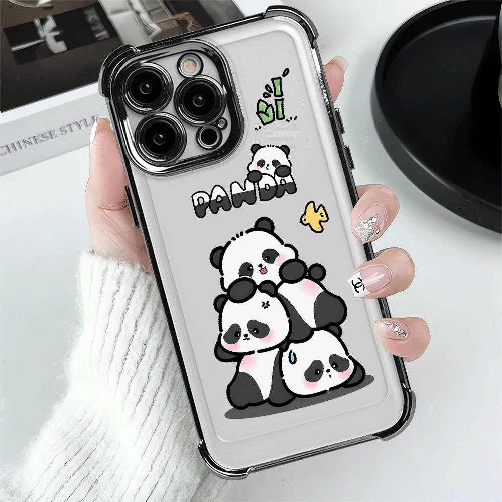 

Cartoon Cute Panda Phone Cover Case for Apple iPhone 17 Pro Max 15 11 Air 13 16 Pro 12 Plus 16e 14 iPhone 16 Pro Max