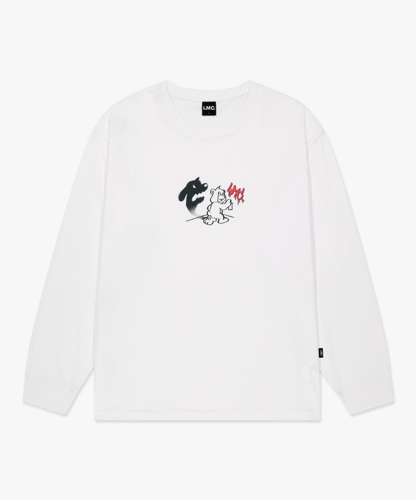 LMC Sketch Bear Long Slv Tee White