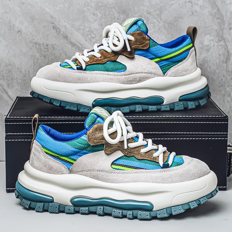 Men's shoes spring breathable retro senior sense sports and leisure teenagers heightened platform ins dad shoes