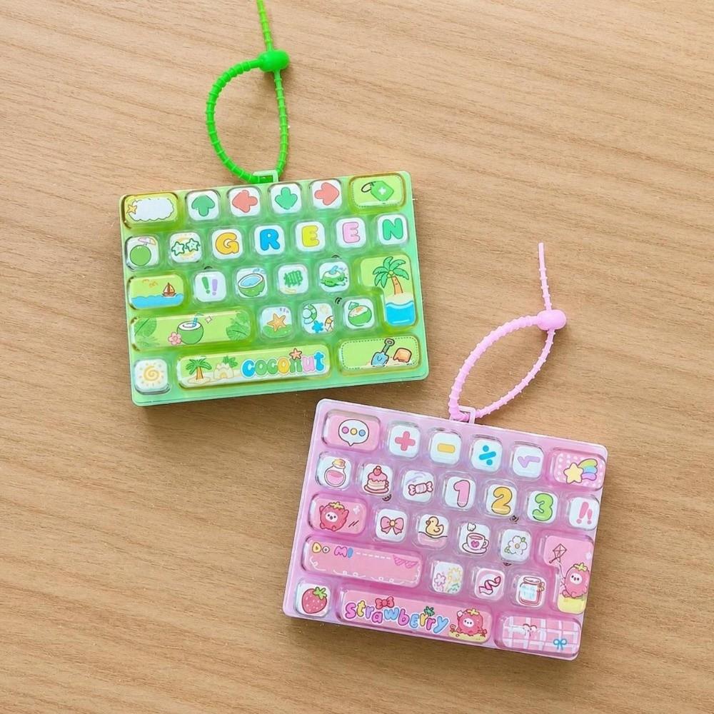 Clicker Sound 26 Keys Keyboard Keychain Cartoon Stress Relief Fidget Toy Bag Ornaments