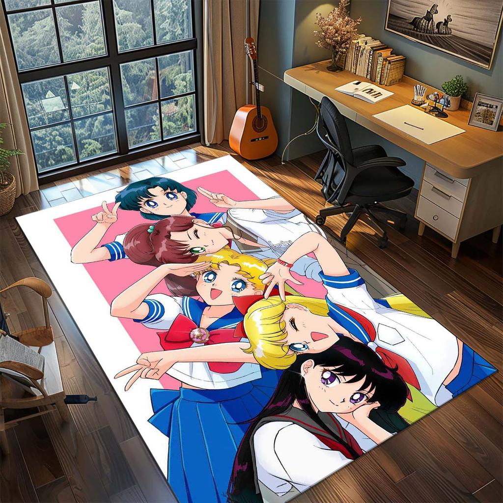 Sailor Moon Anime Teppich Großer Teppich Rutschfeste Waschbare Fußmatte Gamer Zimmer Schlafzimmer Heimdekoration -QJY