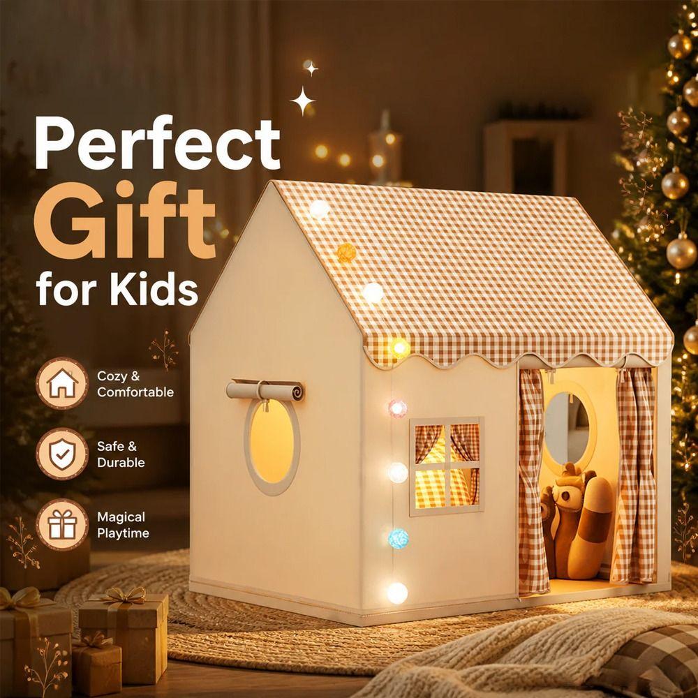 Double Curtains Kids Play Tent Foldable Toddler Tent Gifts Children's Castle Tent  Children Toys