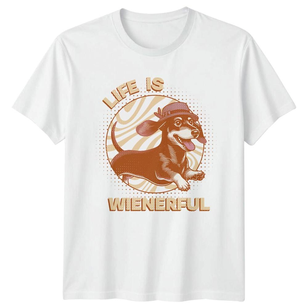 Retro Wienerful Dachshund Dog With Hat Graphic TShirt Life Is S