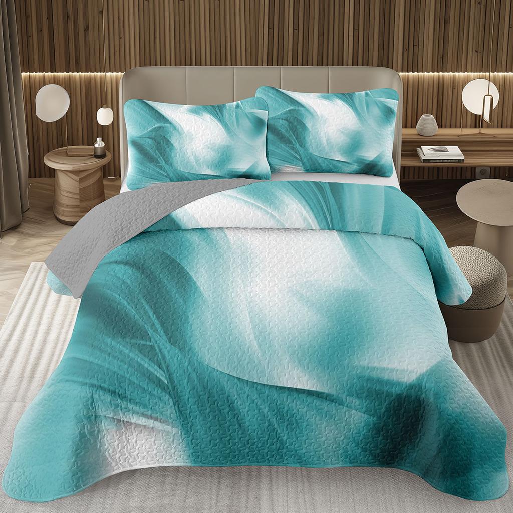 Marble Grain Bedspread Twin King,Abstract Marble Texture Design Quilted Marbling Coverlet Set Ink Fluid Art Quilt Set Home Decor