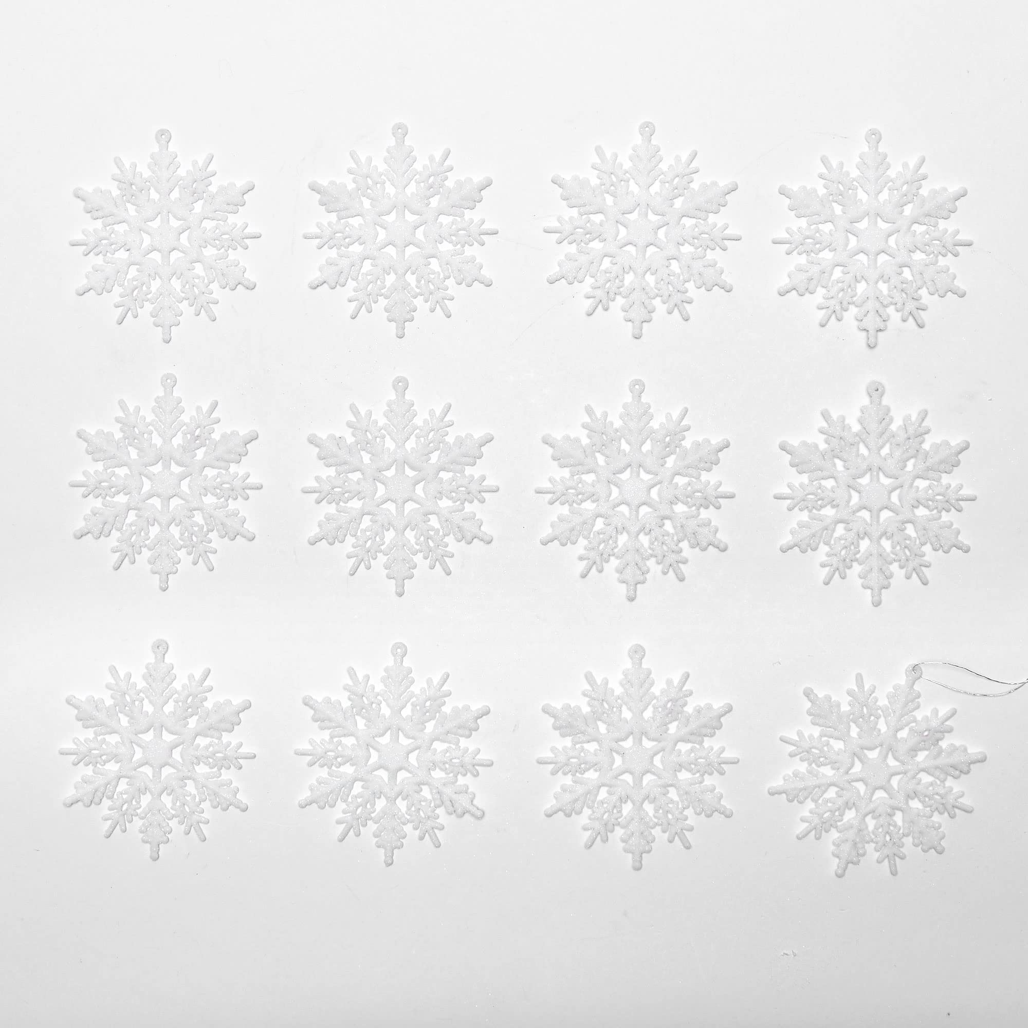 

Jules Enkeli Christmas Tree Ornaments, Snowflake Design, 10cm, Set of 12, White
