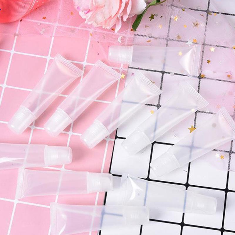 10Pcs 5/10/15ml Empty Lipstick Tube Lip Balm Soft Tube Makeup Squeeze Clear Lip Gloss Container