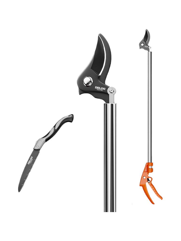 Delixi Telescopic High-Altitude Pruning Shears – Stainless Steel, Ideal for Fruit Tree Branches