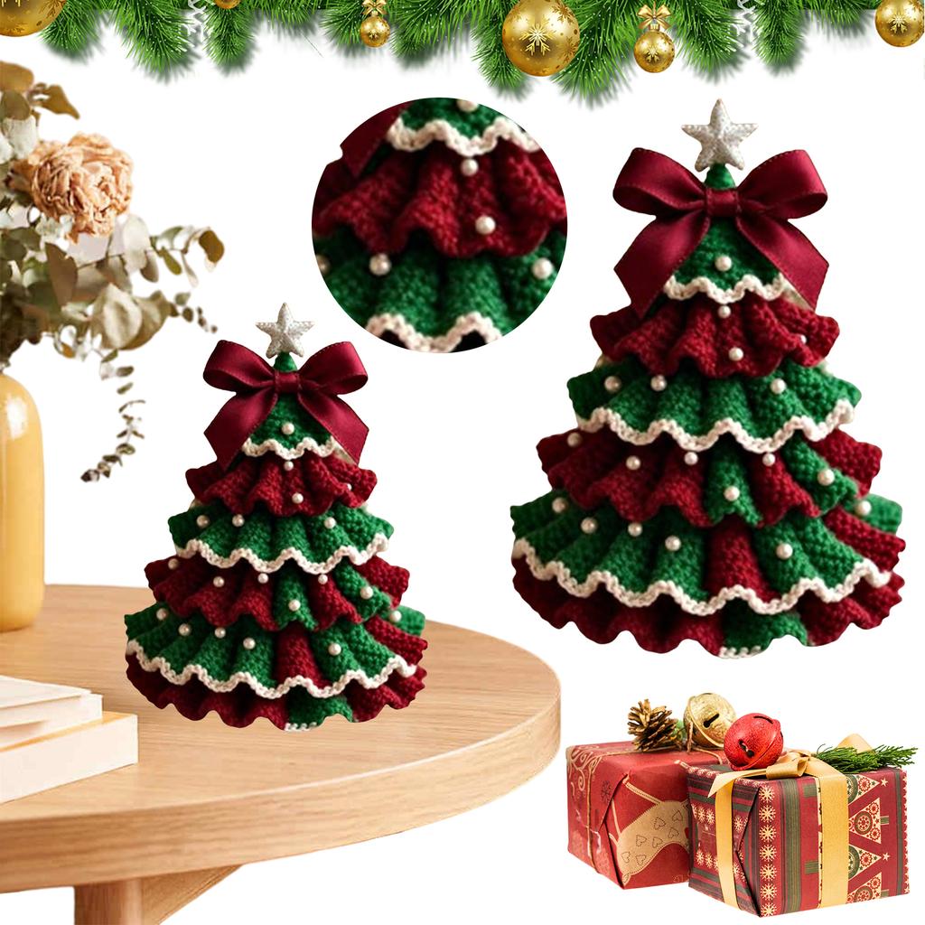 DIY Crochet Christmas Tree Kit Handmade Holiday Decoration Set Beginner Crochet DIY Christmas Tree Kit Xmas Party Decorations