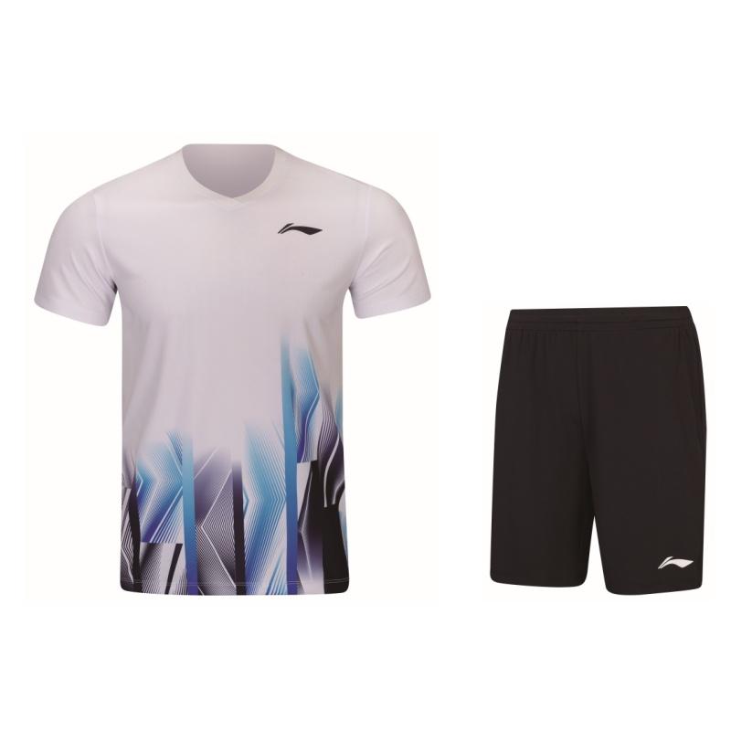 Li Ning Badminton Collection Badminton Jersey Set Unisex White AATW017-2 2XL