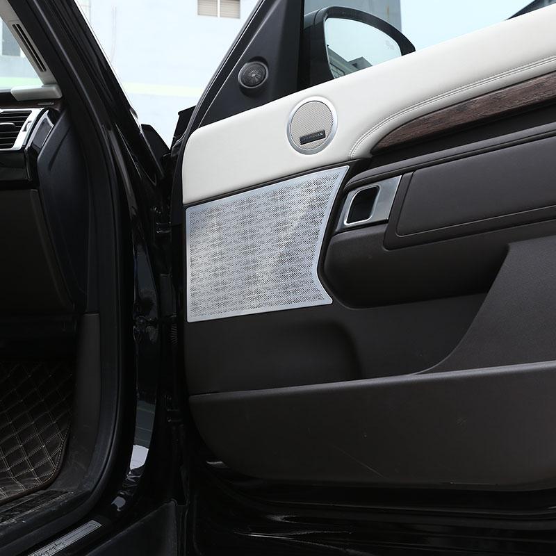 For Land Rover Discovery 5 LR5 L462 2017-2023 Aluminum Alloy Silver Car Door Speaker Frame Cover Trim Sticker Car Accessories