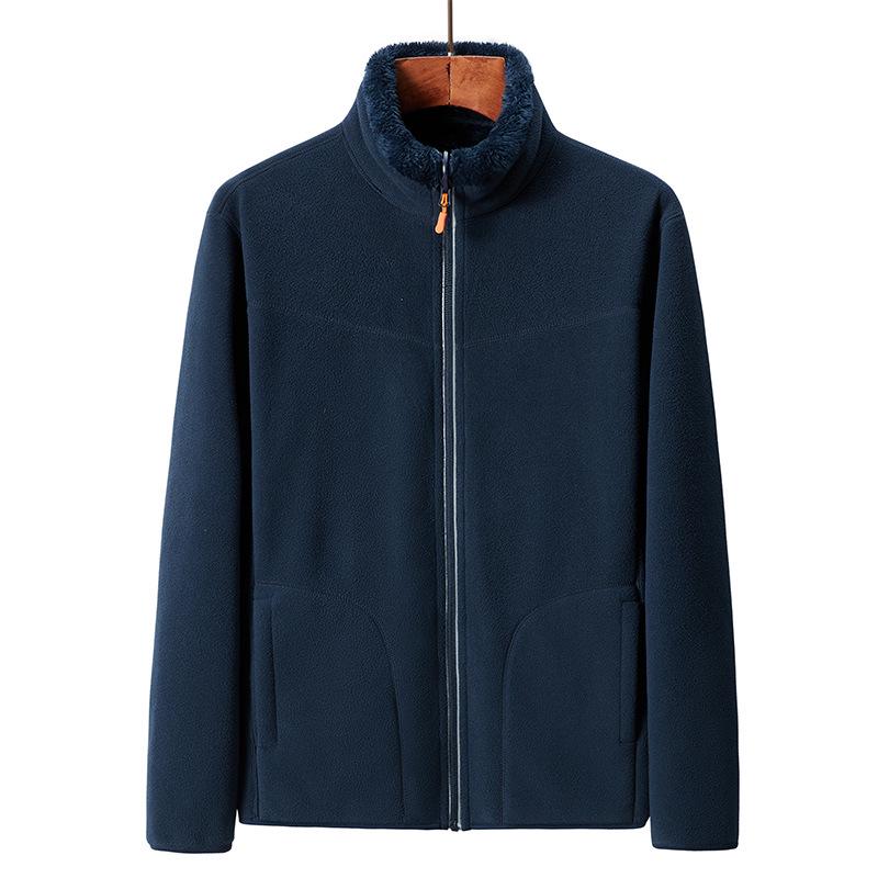 Women's Double-Sided Fleece Jacket with Stand-Up Collar - Thickened, Fleece-Lined Autumn/Winter Outdoor Cardigan & Windbreaker