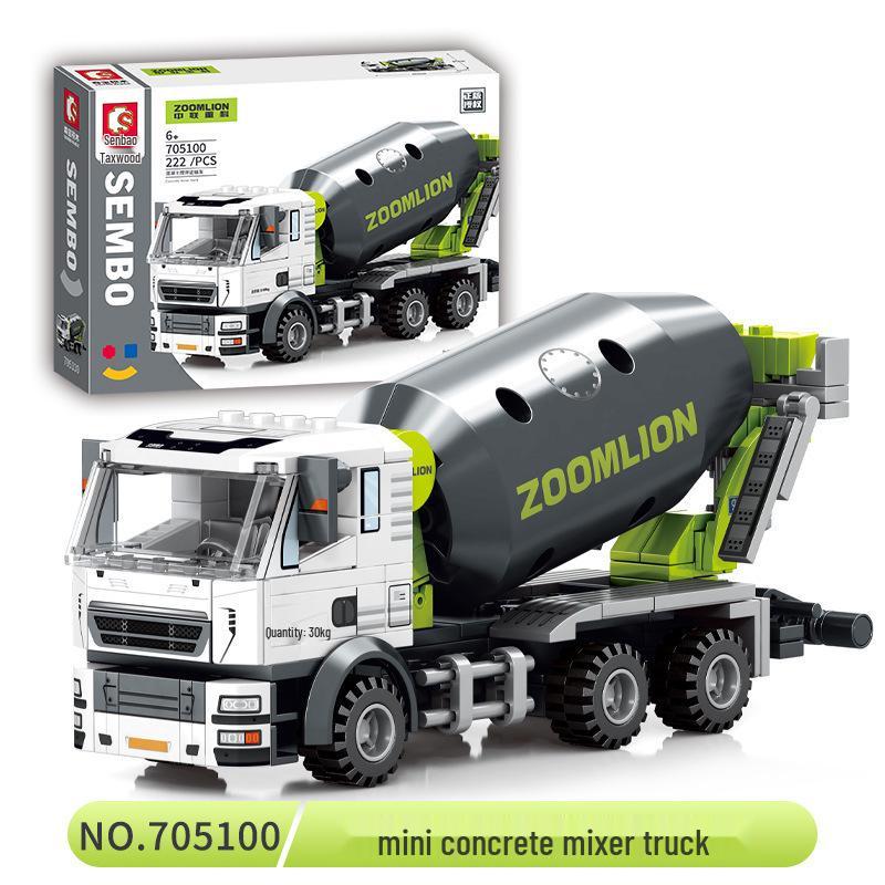 

Senbao 705100-705103 Engineering Vehicle Building Blocks Set: Mixer, Transport Crane, Bulldozer for Kids