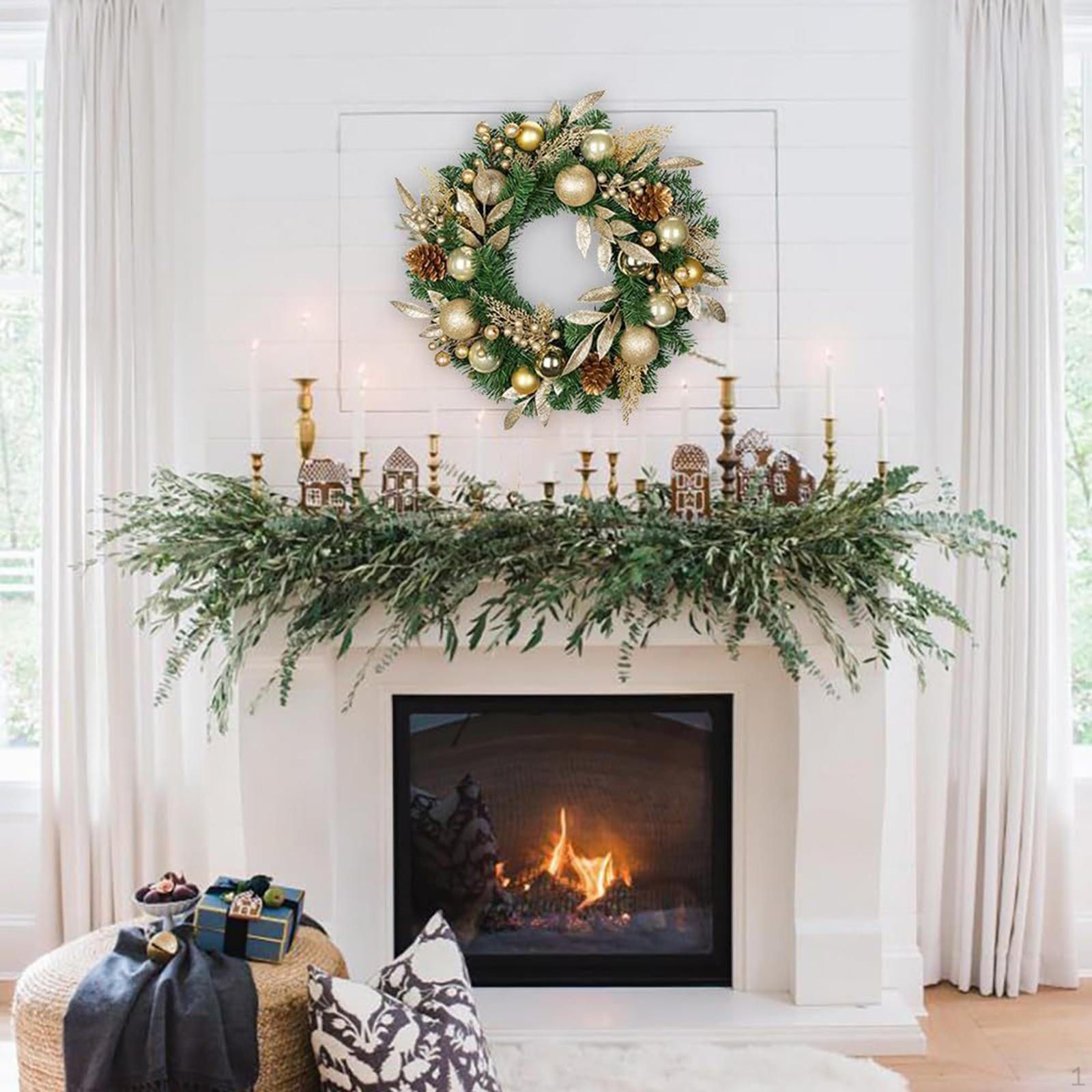 

Рождественский венок для украшения входной двери Реалистичный 61 см Многоразовый Искусственный