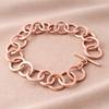Solid Pure Copper Chain Link Bracelet – Minimalist Toggle Bracelet – Bold Statement Jewelry for Women