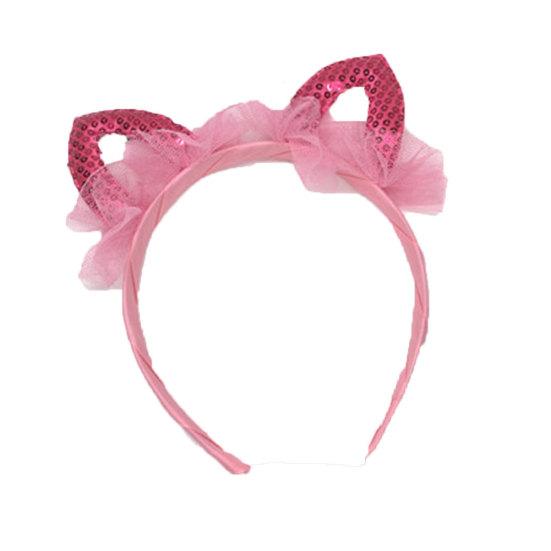 Dziewczyny Słodkie kocie uszy Kształt Gaza Cekiny Opaska Opaska do włosów Akcesoria do obręczy
