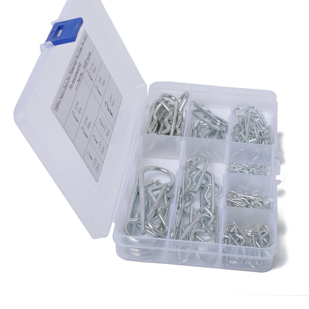 100 Stück Auto Befestigungselement Kohlenstoffstahl Verzinkter Stahl Haarnadel A1226 R-Typ Stift/4.8 Güteklasse Typ B Splint Haarnadel Wellenstift für Auto