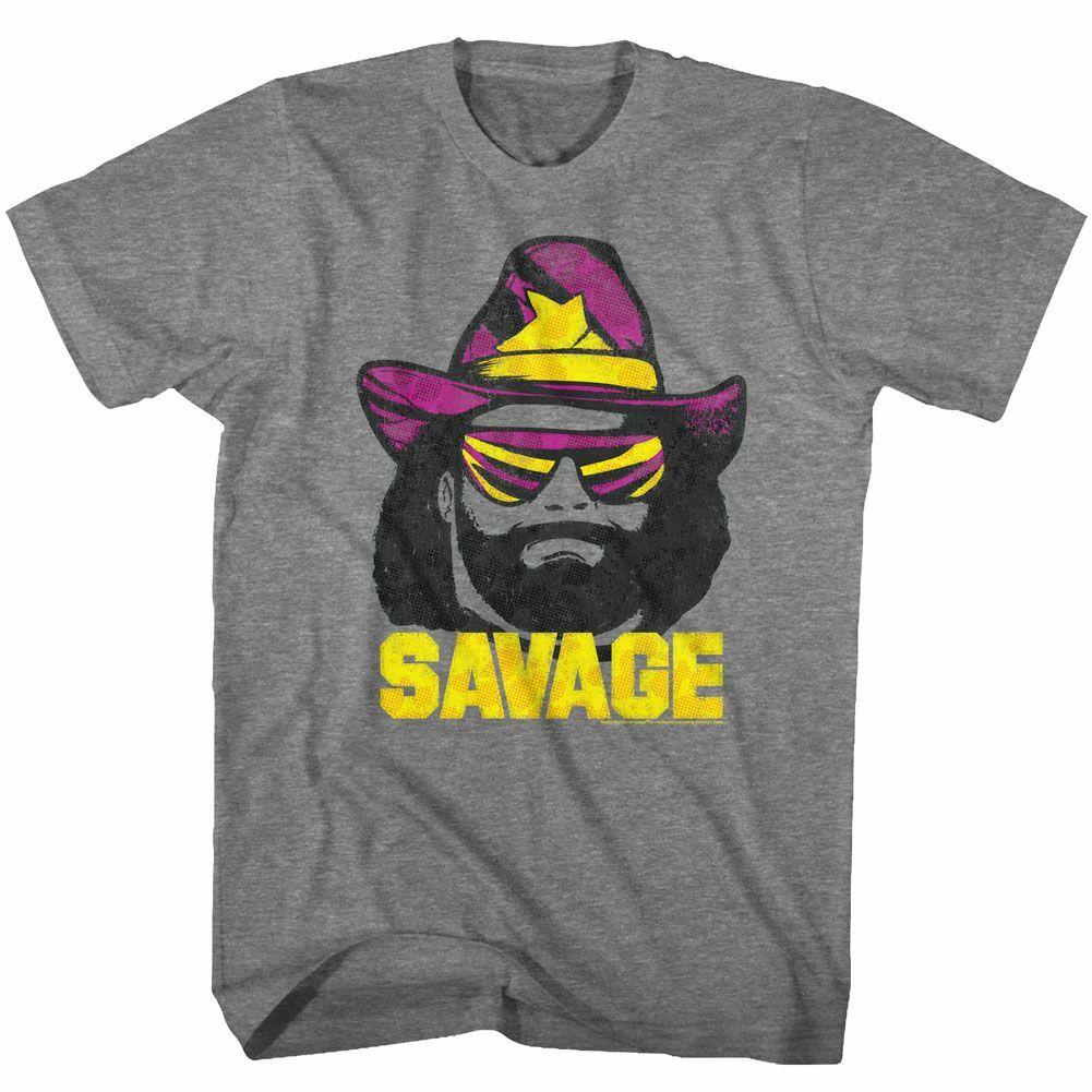 Macho Man Just Savage Graphite Heather Adult T-Shirt S