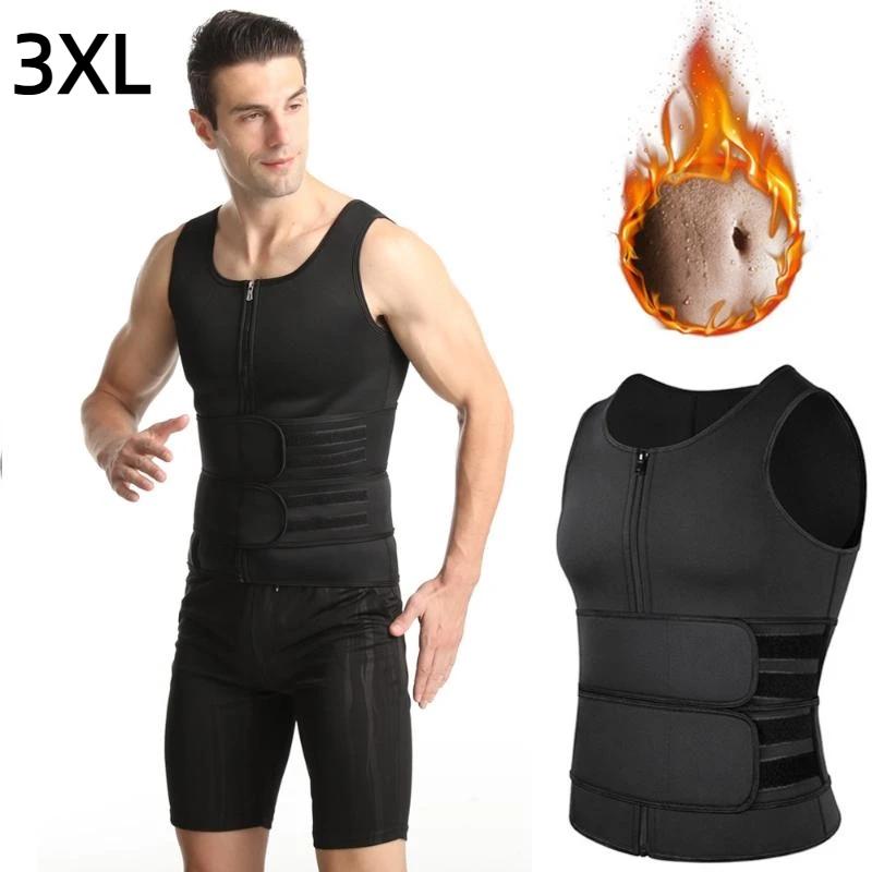 Gilet Sauna Uomo con Zip Frontale, Doppie Cinghie Regolabili e Tessuto Termocatturante, Perfetto per Allenamento in Palestra e Modellamento del Corpo